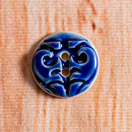 Handmade Pottery Buttons Blue