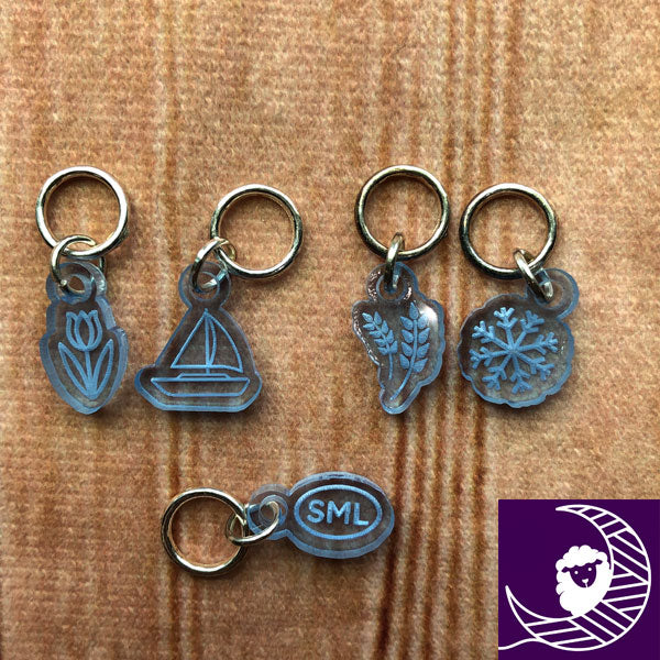 TMH Moon Phase Stitch Markers (Closed Ring)