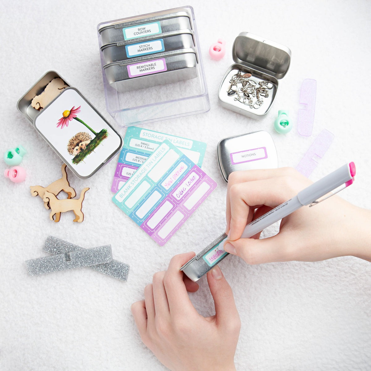 Twice Sheared Sheep Storage Tin Label Stickers