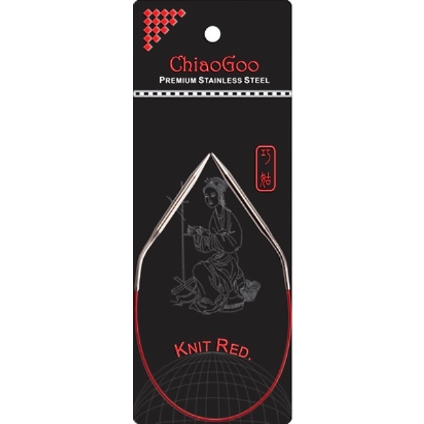 ChiaoGoo Knit Red Fixed Circular 12”