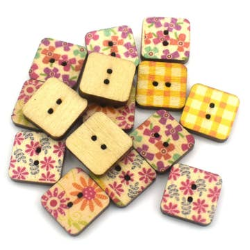 Colorful Square buttons (random set of 10)