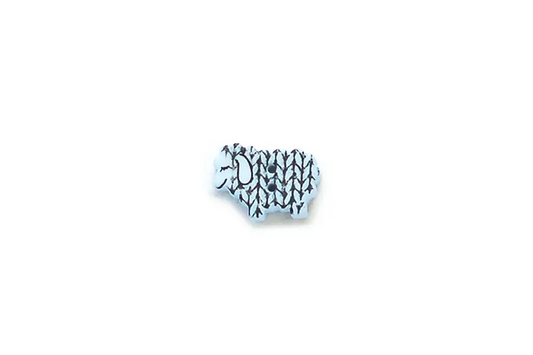 Buttons Blue Sheep with Knit Stiches