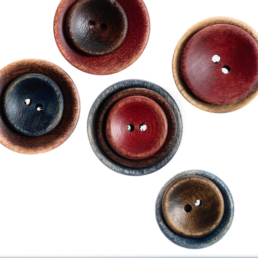 Buttons, Etc. Wood Round