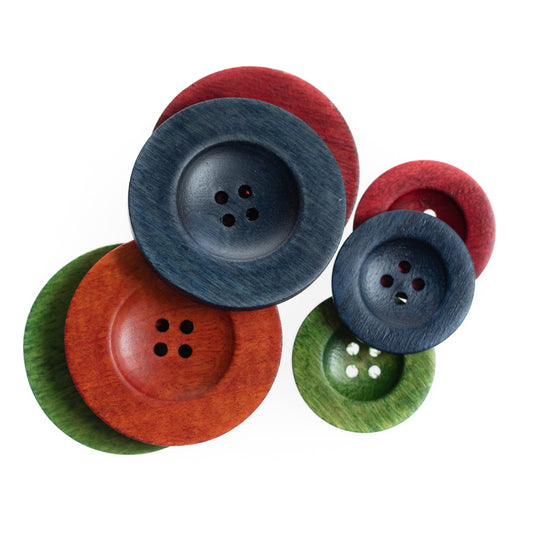 Buttons, Etc. Wood Saucer