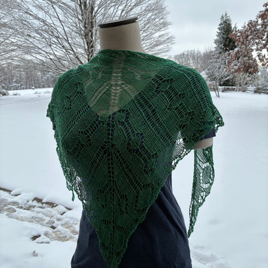 Sample - Green Silk Shawlette