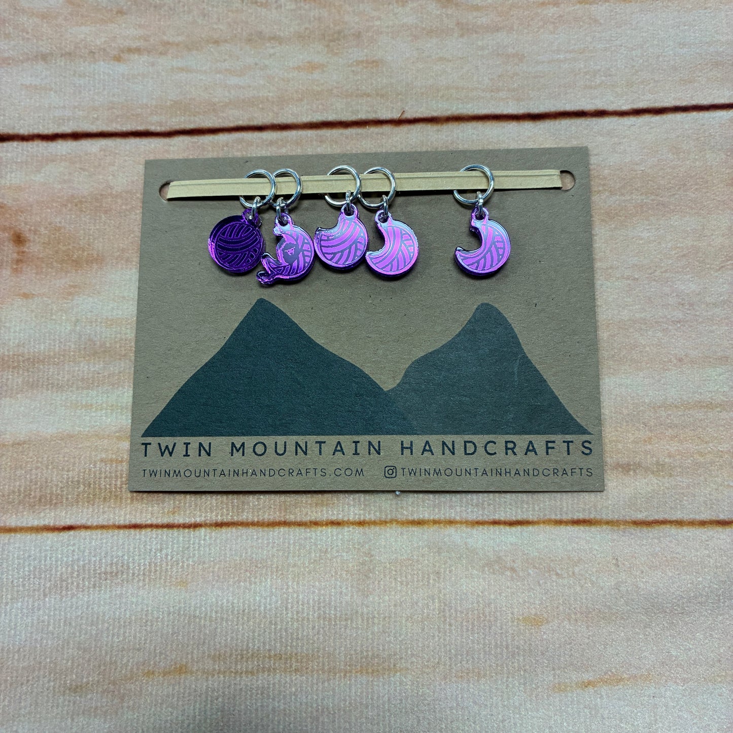 Moon Phase Stitch Markers (Closed Ring)