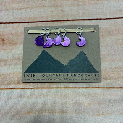 Moon Phase Stitch Markers (Closed Ring)