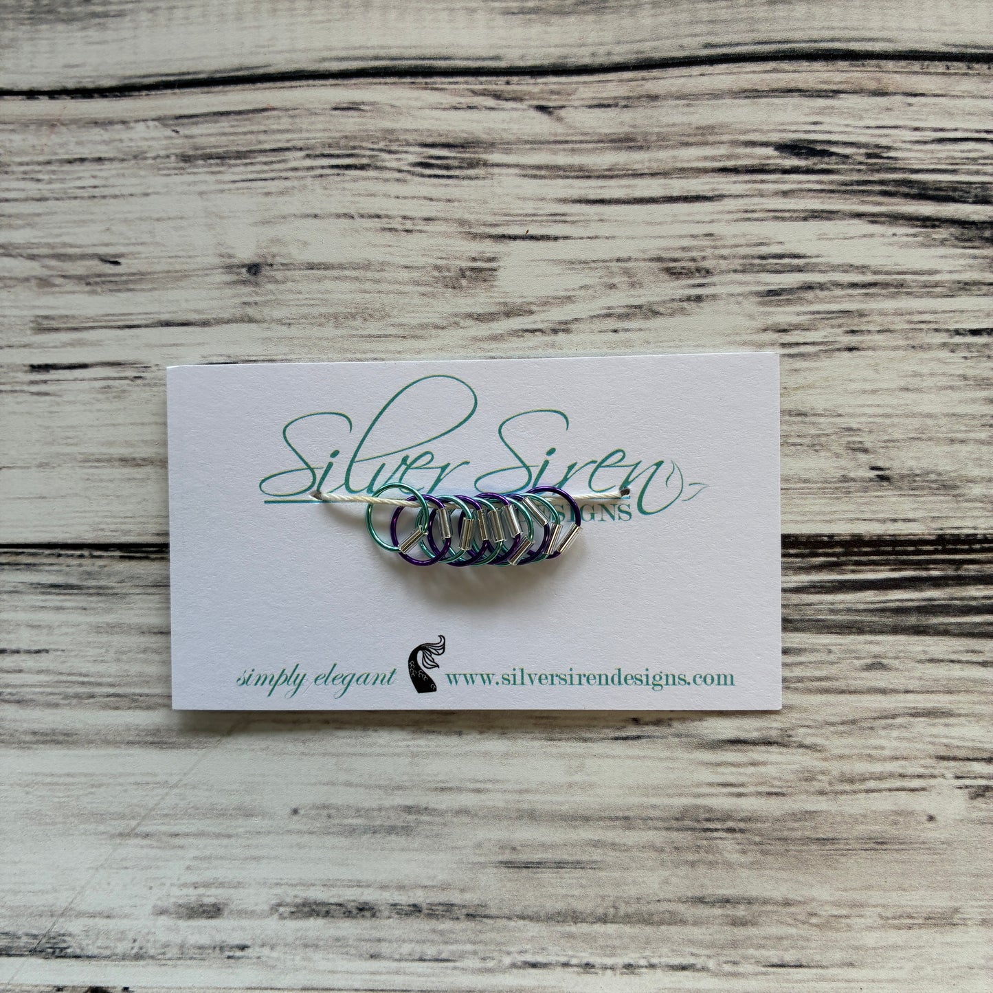 Silver Siren Round Stitch Markers