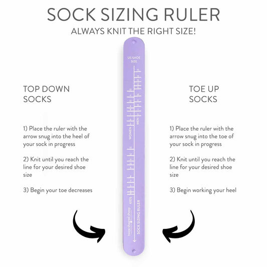 Twice Sheared Sheep Sock Sizing Ruler