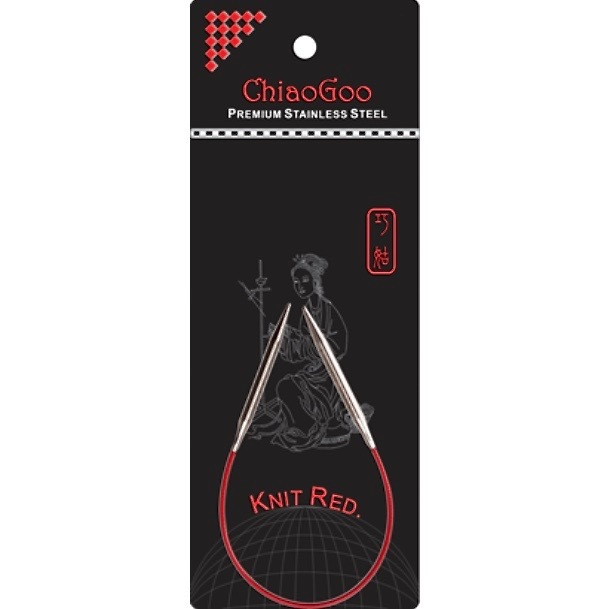 ChiaoGoo Knit Red Fixed Circular 9”