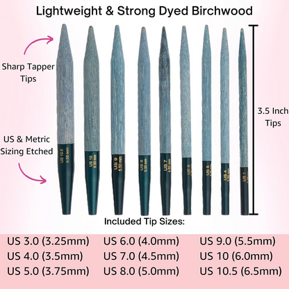 Lykke Indigo Interchangeable Needle Tips 3.5"